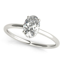 Natural Diamond Hidden Halo Oval Engagement Ring