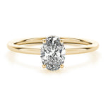 Lab Grown Hidden Halo Oval Engagement Ring