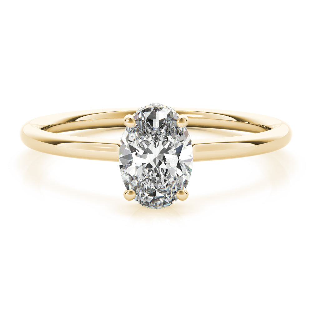 Lab Grown Hidden Halo Oval Engagement Ring