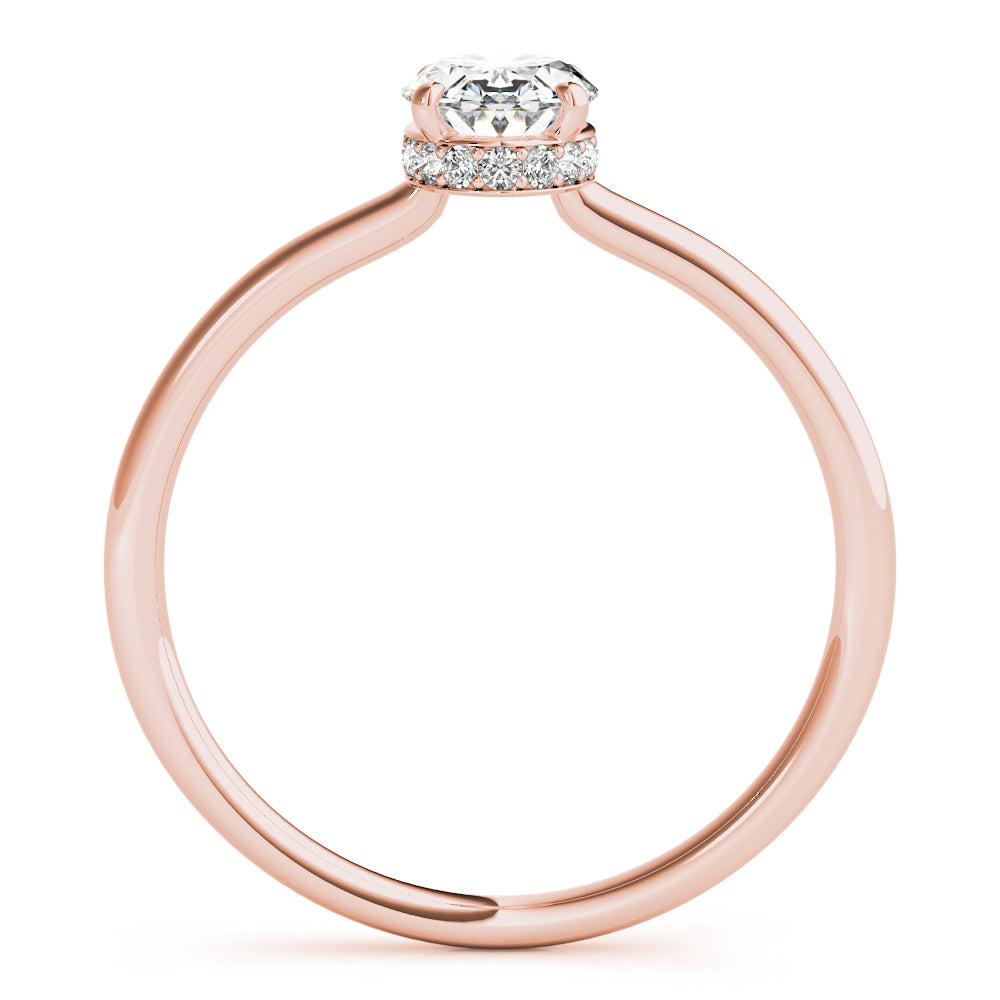 Lab Grown Hidden Halo Oval Engagement Ring