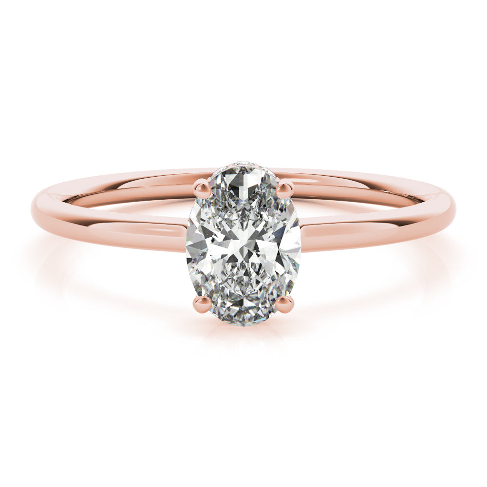 Lab Grown Hidden Halo Oval Engagement Ring
