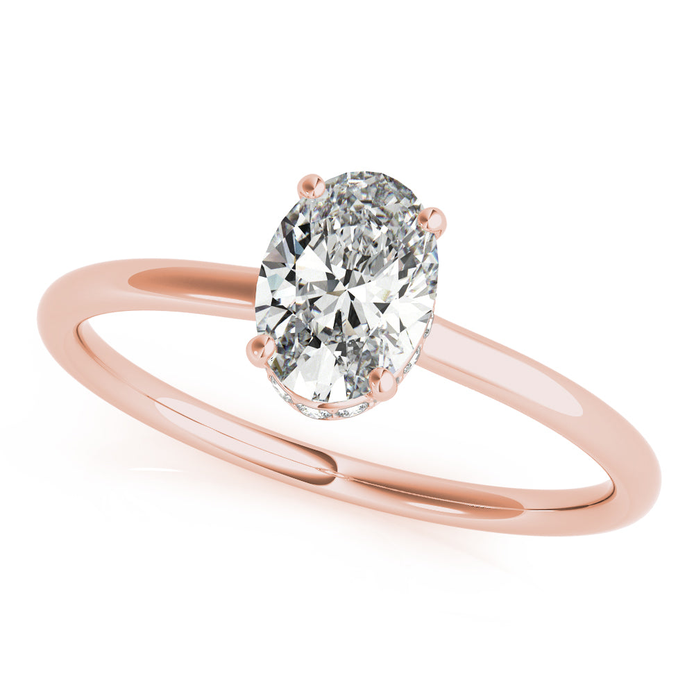 Hidden Halo Oval Engagement Ring
