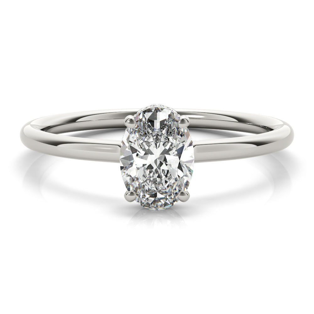 Lab Grown Hidden Halo Oval Engagement Ring