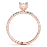 Emerald Cut Split Prong Engagement Ring