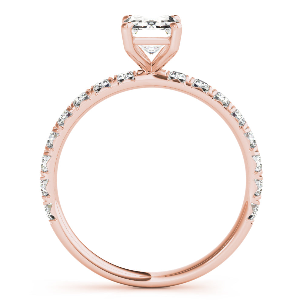 Emerald Cut Split Prong Engagement Ring