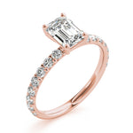 Emerald Cut Split Prong Engagement Ring
