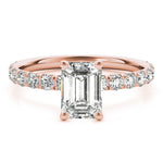 Emerald Cut Split Prong Engagement Ring
