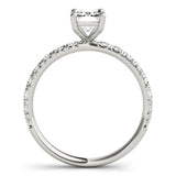 Emerald Cut Split Prong Engagement Ring