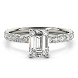 Emerald Cut Split Prong Engagement Ring