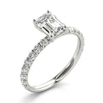 Emerald Cut Split Prong Engagement Ring