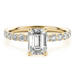 Emerald Cut Split Prong Engagement Ring