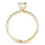 Emerald Cut Split Prong Engagement Ring