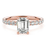 Emerald Cut Split Prong Engagement Ring