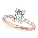 Emerald Cut Split Prong Engagement Ring