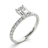 Emerald Cut Split Prong Engagement Ring