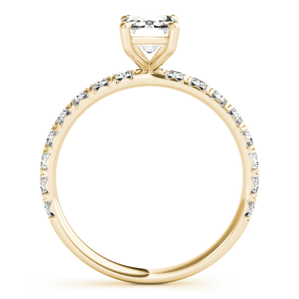 Emerald Cut Split Prong Engagement Ring