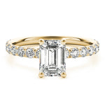 Emerald Cut Split Prong Engagement Ring