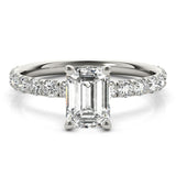 Emerald Cut Split Prong Engagement Ring