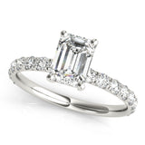 Emerald Cut Split Prong Engagement Ring