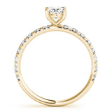 Lab Grown Oval Single Row Engagement Ring