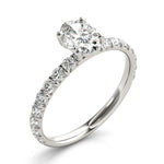 Lab Grown Oval Single Row Engagement Ring