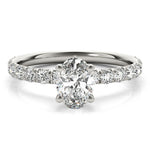 Lab Grown Oval Single Row Engagement Ring