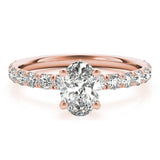 Oval Single Row Engagement Ring
