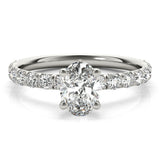 Oval Single Row Engagement Ring