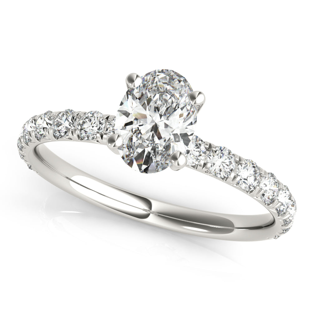 Oval Single Row Engagement Ring