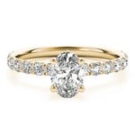 Lab Grown Oval Single Row Engagement Ring