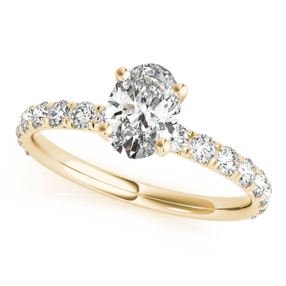 Oval Single Row Engagement Ring