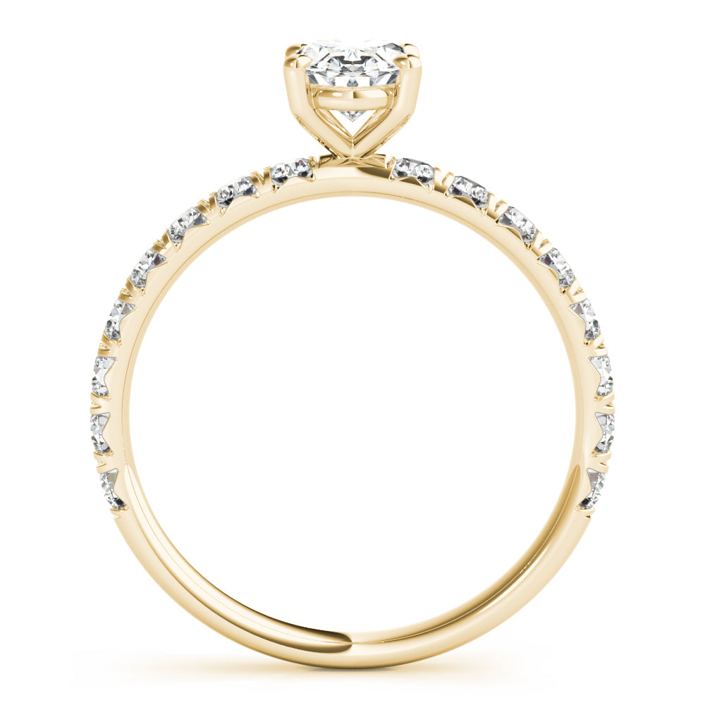 Lab Grown Oval Single Row Engagement Ring