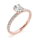 Lab Grown Oval Single Row Engagement Ring