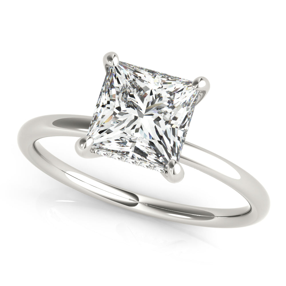 Lab Grown Diamond Solitaire Princess-Cut Engagement Rings