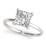 Natural Diamond Solitaire Princess-Cut Engagement Rings