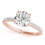 Lab Grown Diamond Round Hidden Halo Engagement Ring