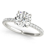 Lab Grown Diamond Round Hidden Halo Engagement Ring