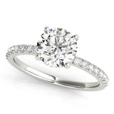 Lab Grown Diamond Round Hidden Halo Engagement Ring