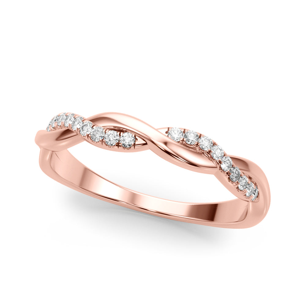 Lab Grown Diamond Twisting Accented Wedding Band