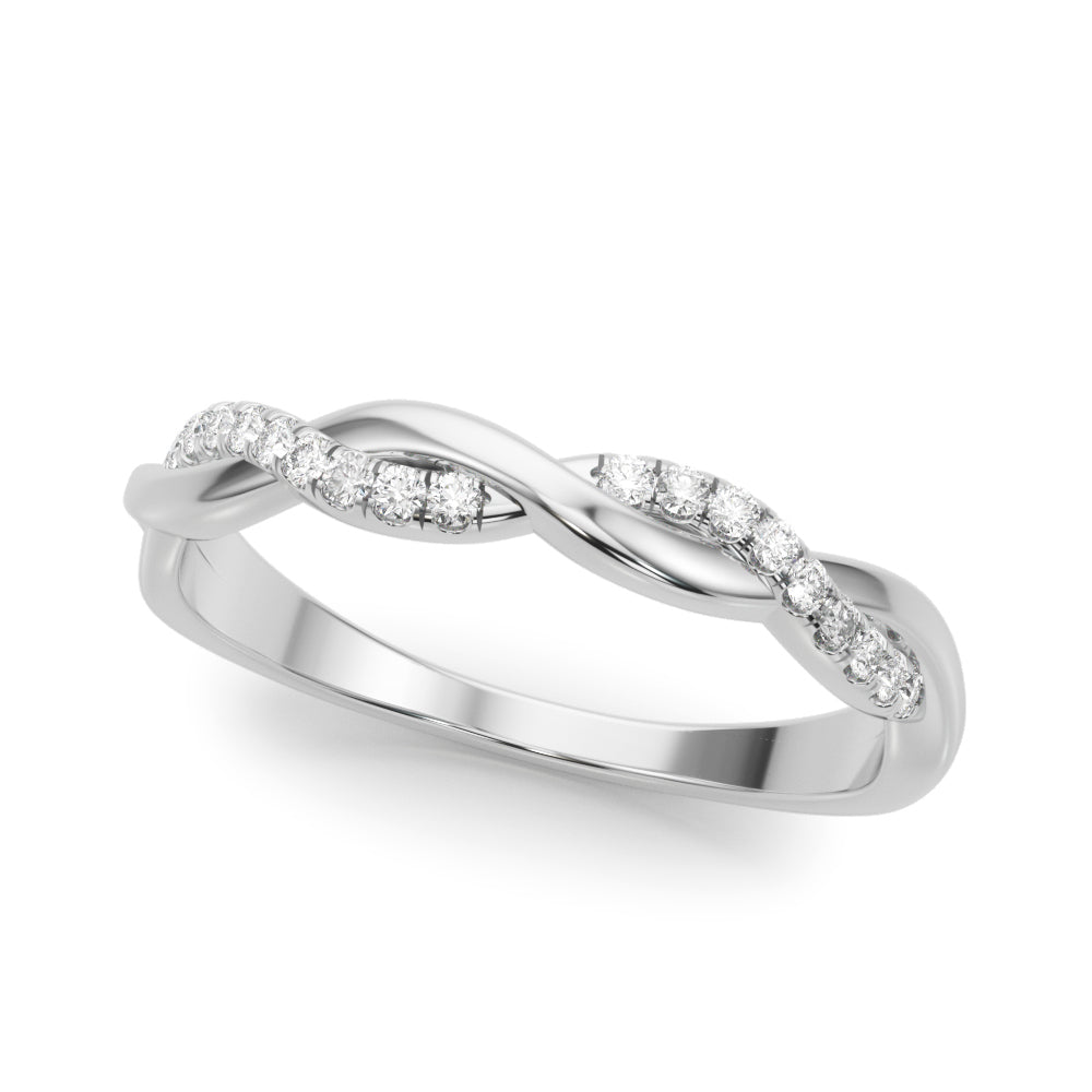 Lab Grown Diamond Twisting Accented Wedding Band