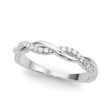 Lab Grown Diamond Twisting Accented Wedding Band