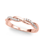 Natural Diamond Twisting Accented Wedding Band