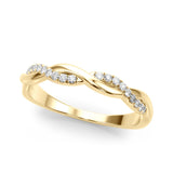Lab Grown Diamond Twisting Accented Wedding Band