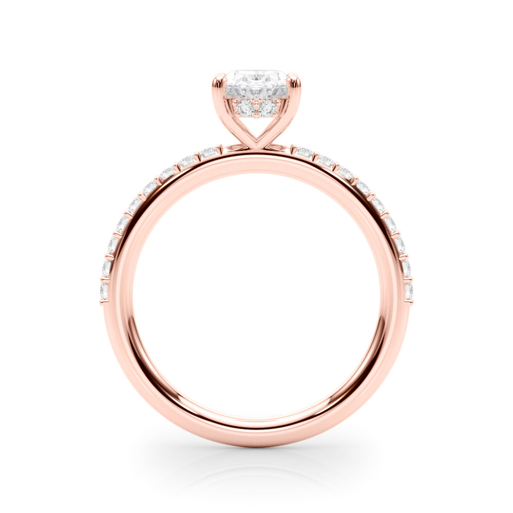 Hidden Halo Oval Engagement Ring
