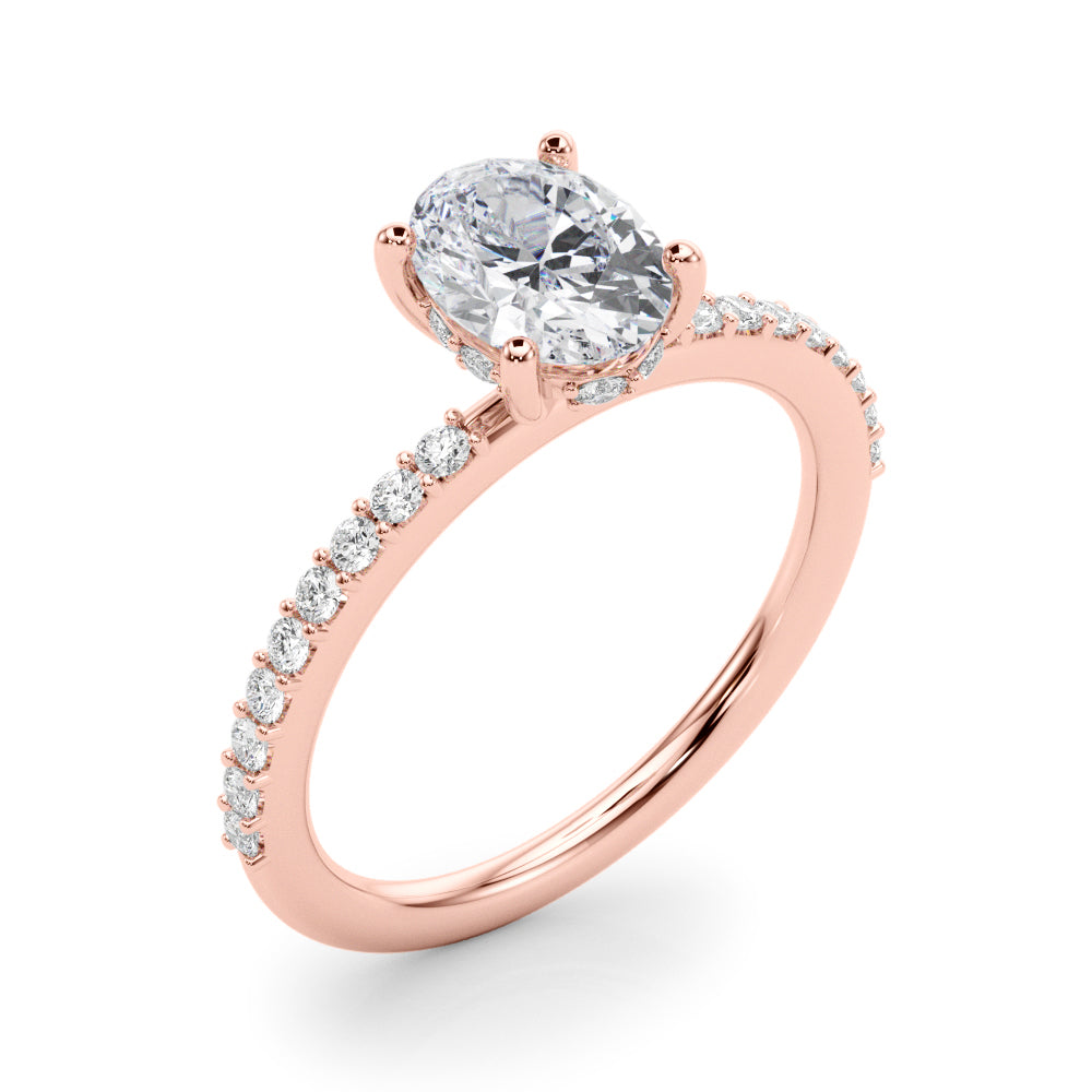 Hidden Halo Oval Engagement Ring