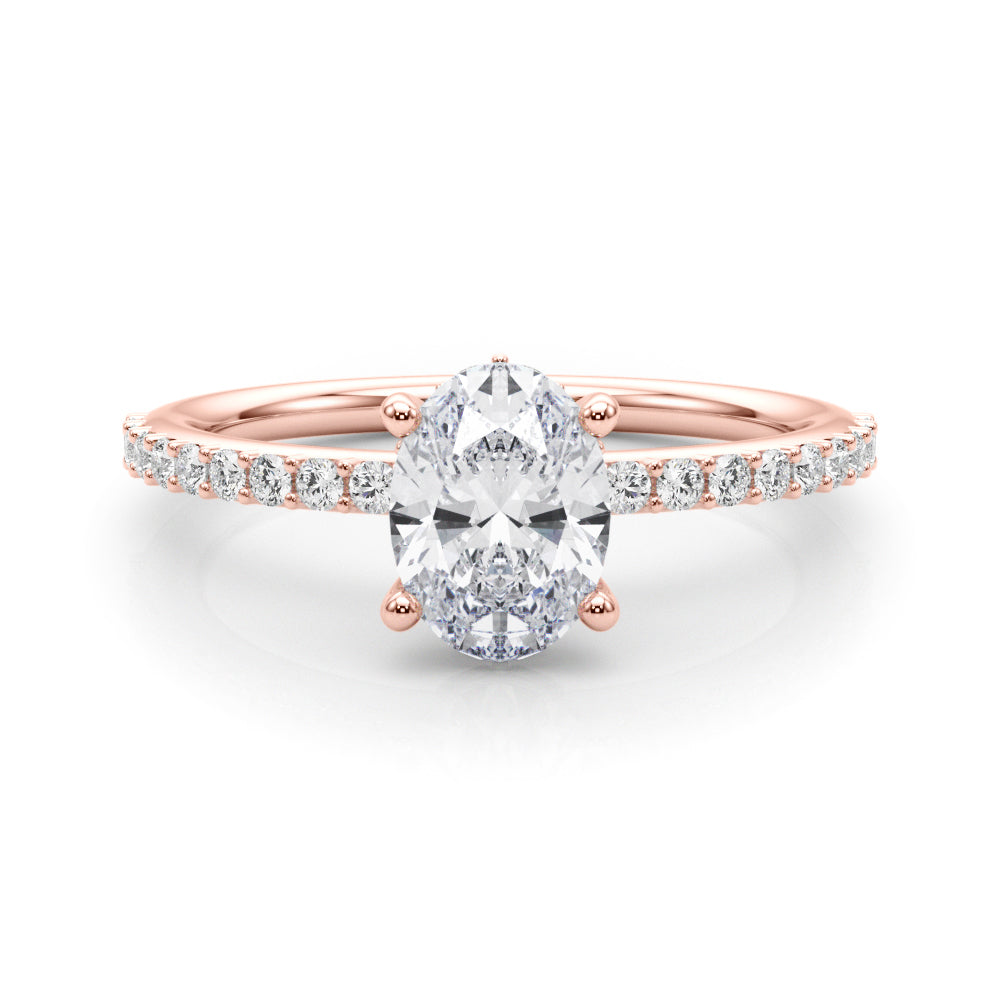 Hidden Halo Oval Engagement Ring