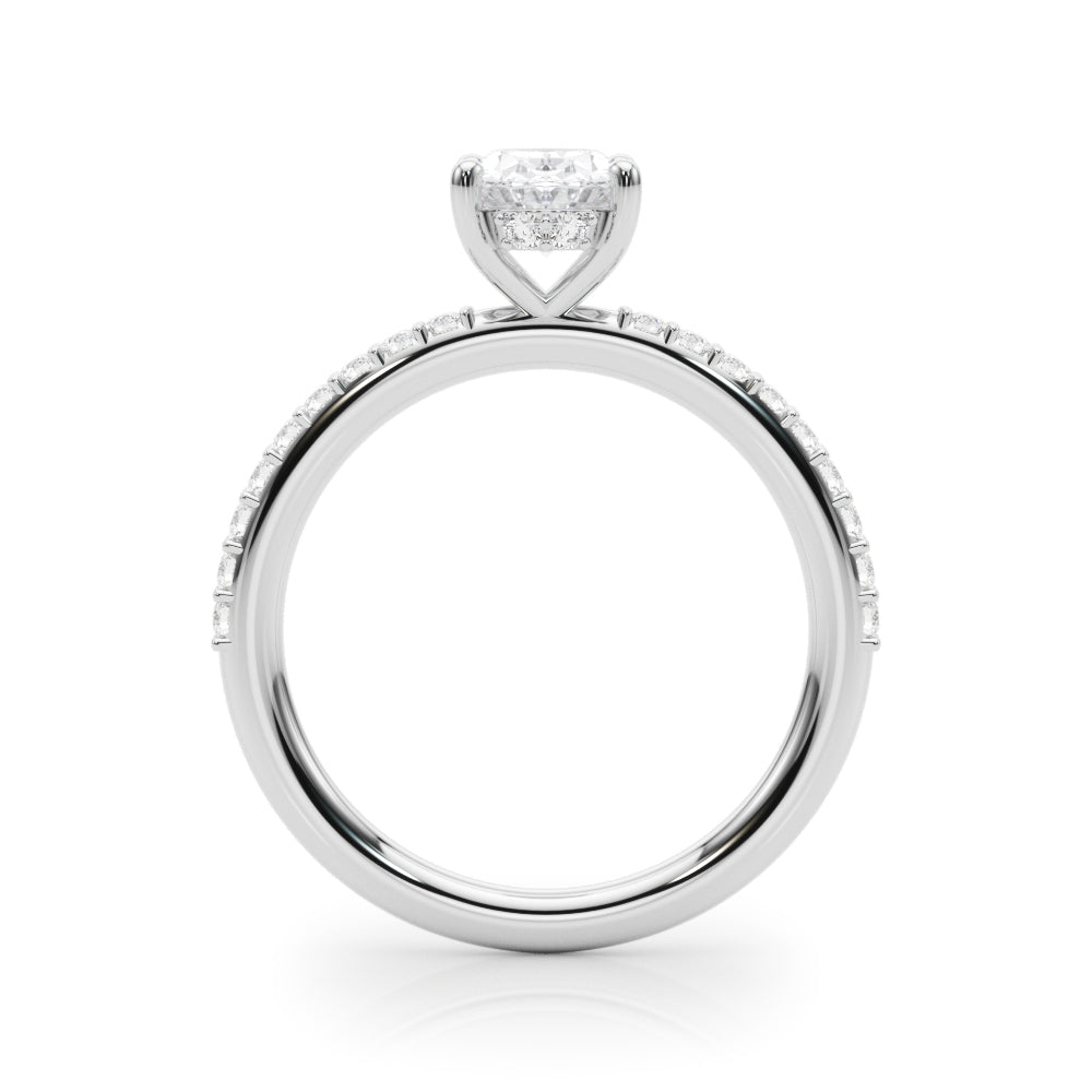 Hidden Halo Oval Engagement Ring