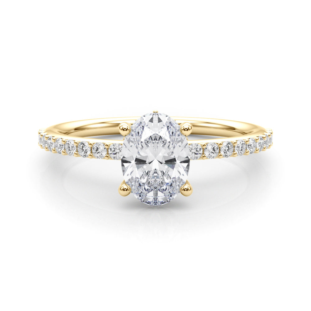 Hidden Halo Oval Engagement Ring