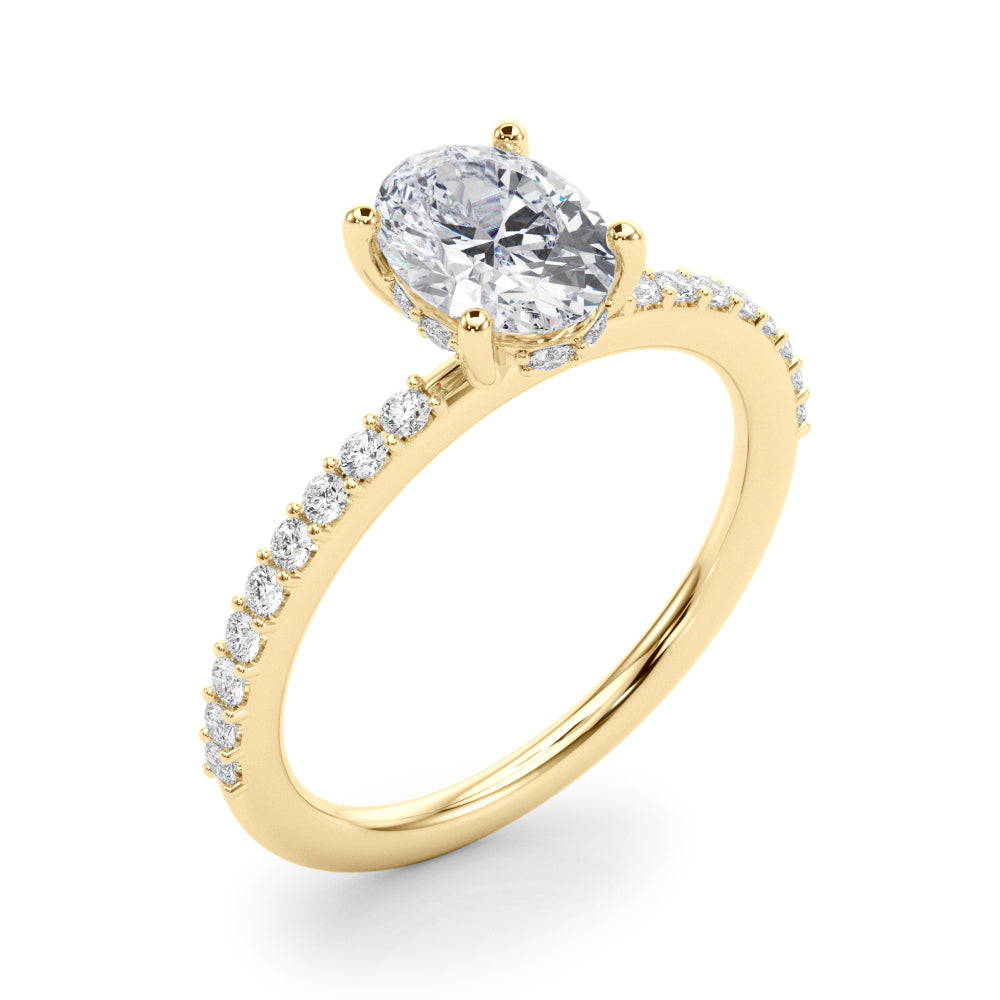 Hidden Halo Oval Engagement Ring