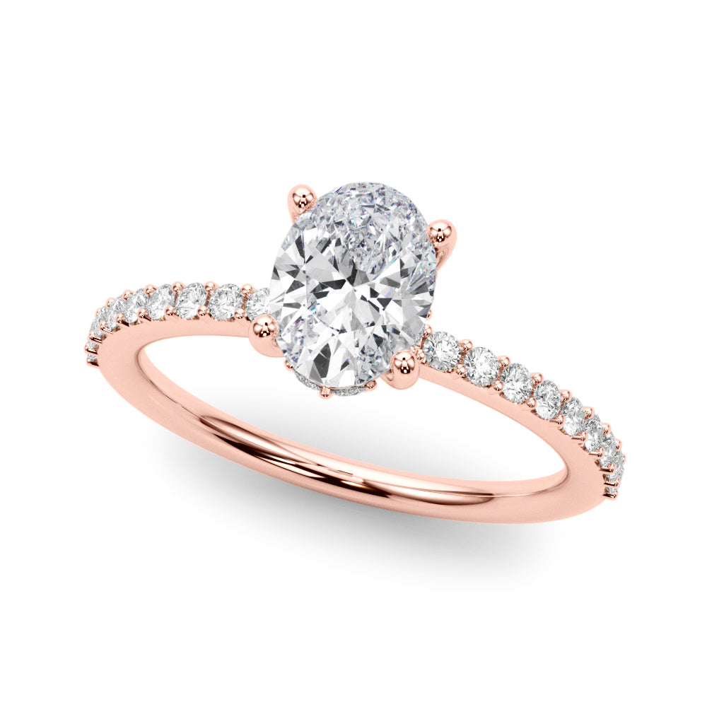 Hidden Halo Oval Engagement Ring